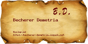 Becherer Demetria névjegykártya